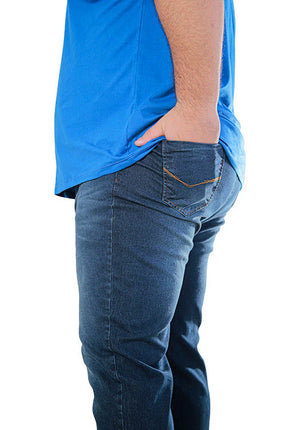 Calça Jeans Plus Size Patrãozinho Megaflex Com Elastano Garcez Estonada Escura